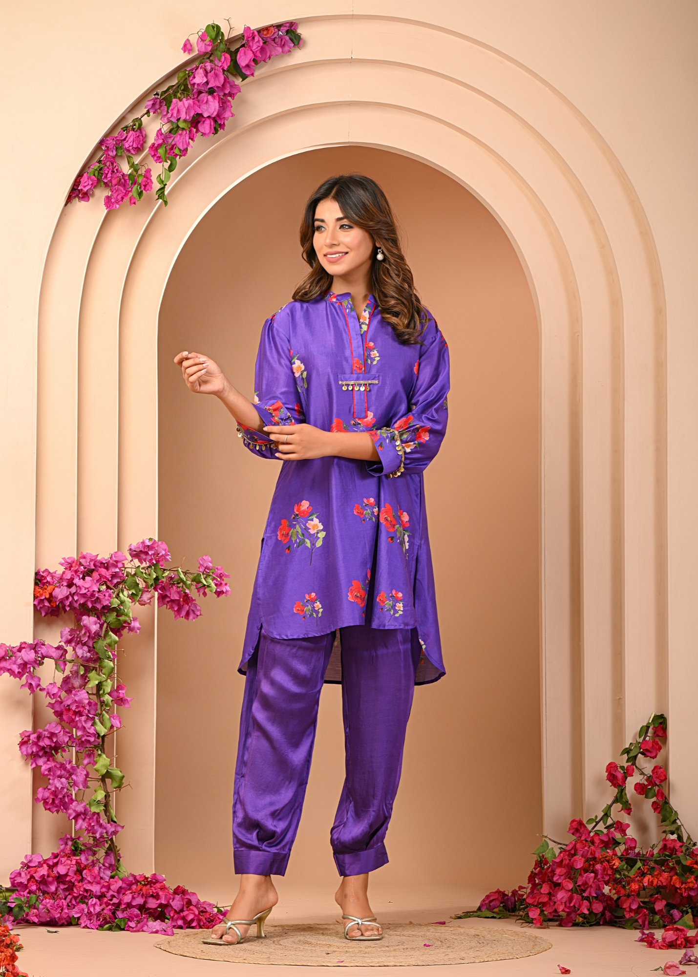 Amethyst Floral Short Kurta Set