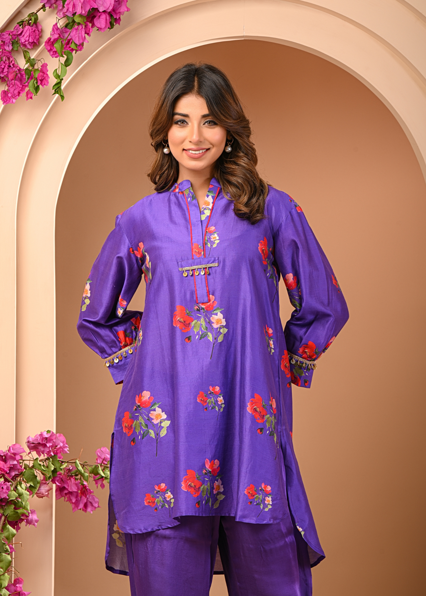 Amethyst Floral Short Kurta Set