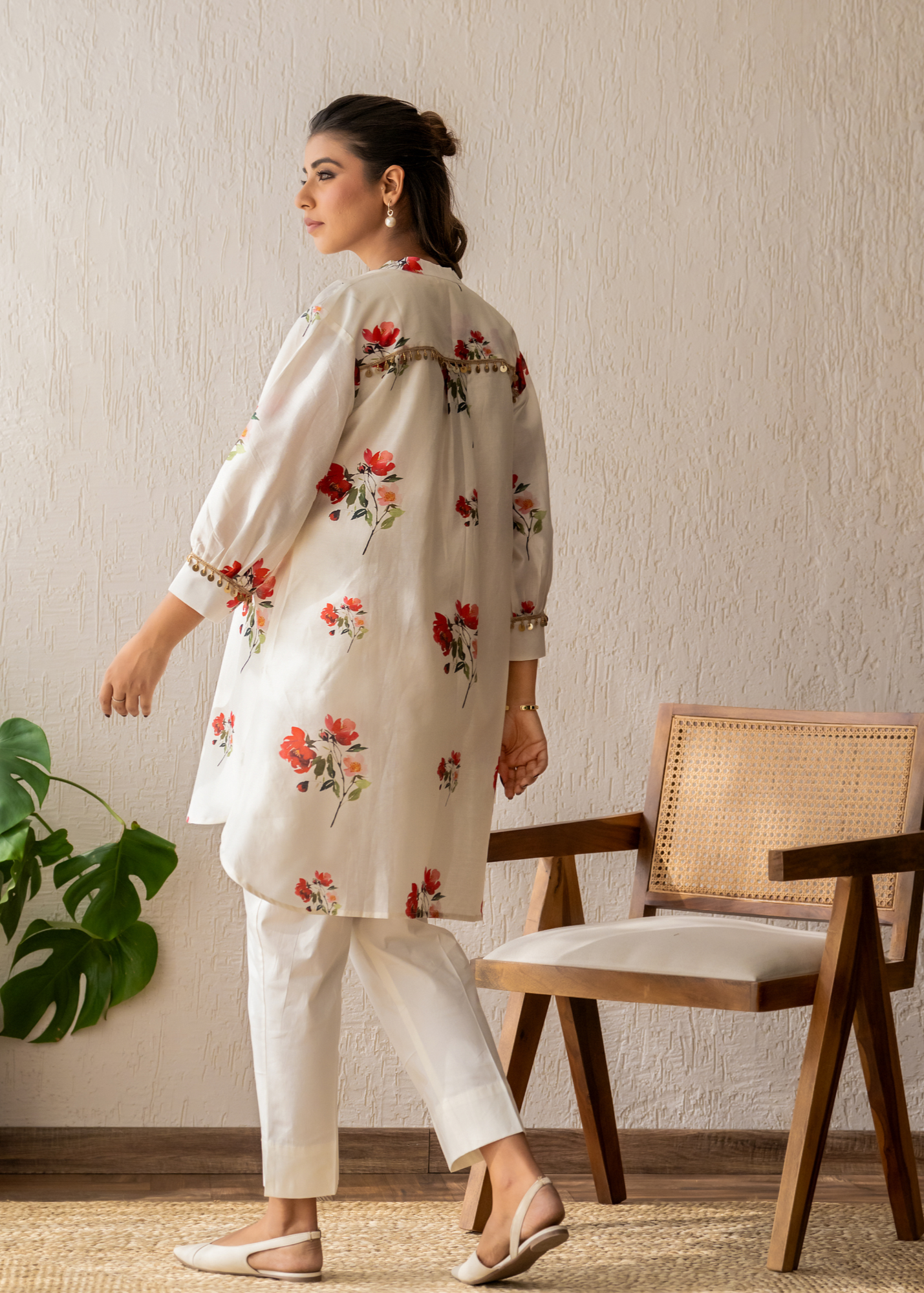Ivory Bloom Short Kurta Set