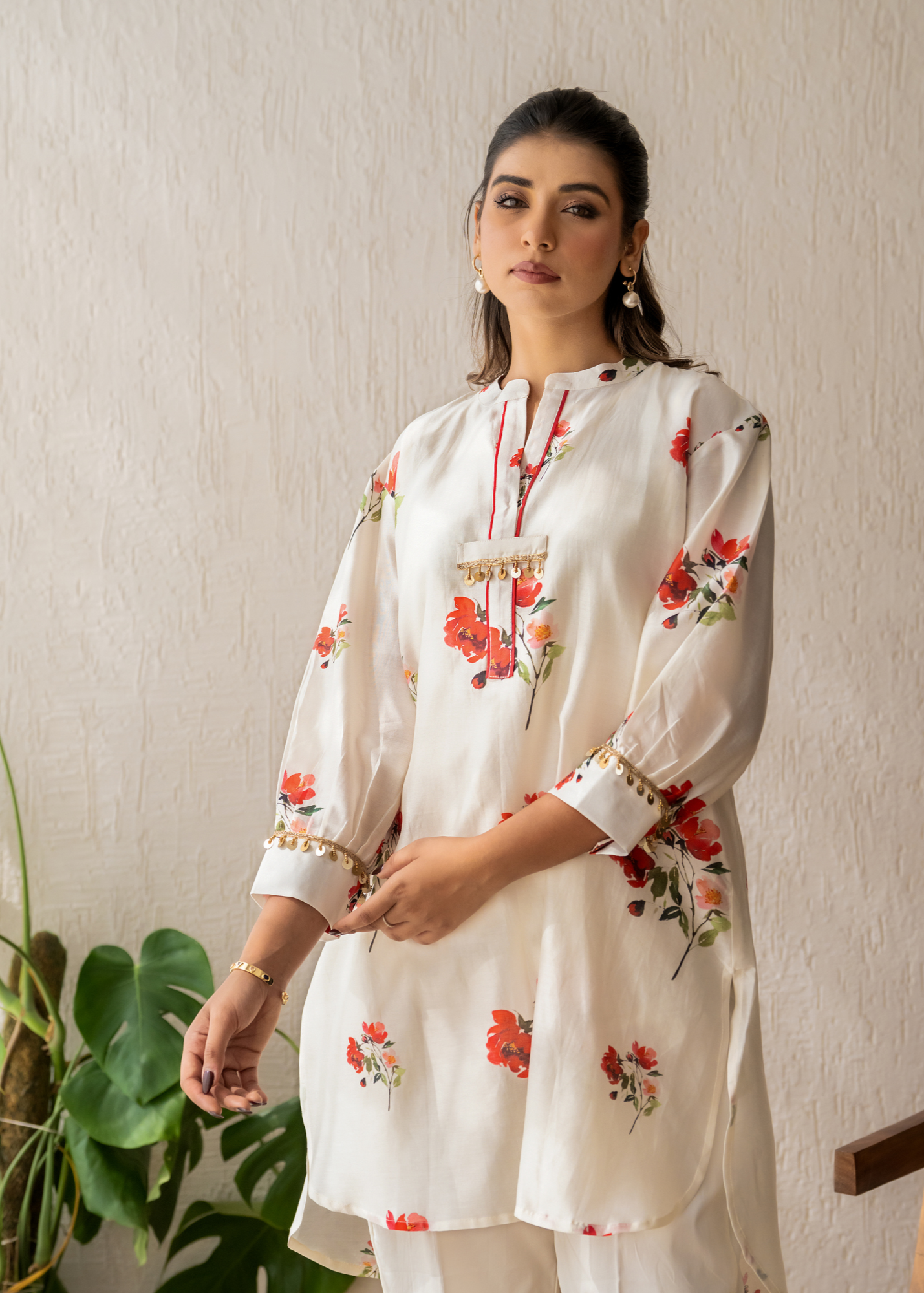 Ivory Bloom Short Kurta Set