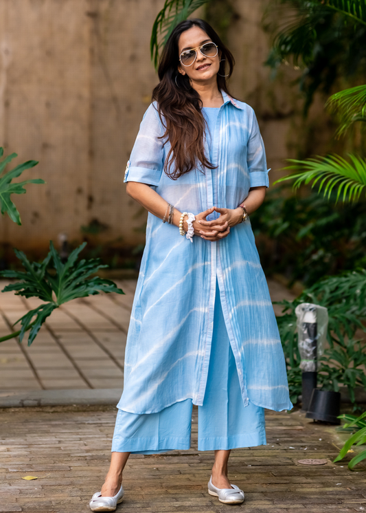 Light Blue Lehar Co-ord Set