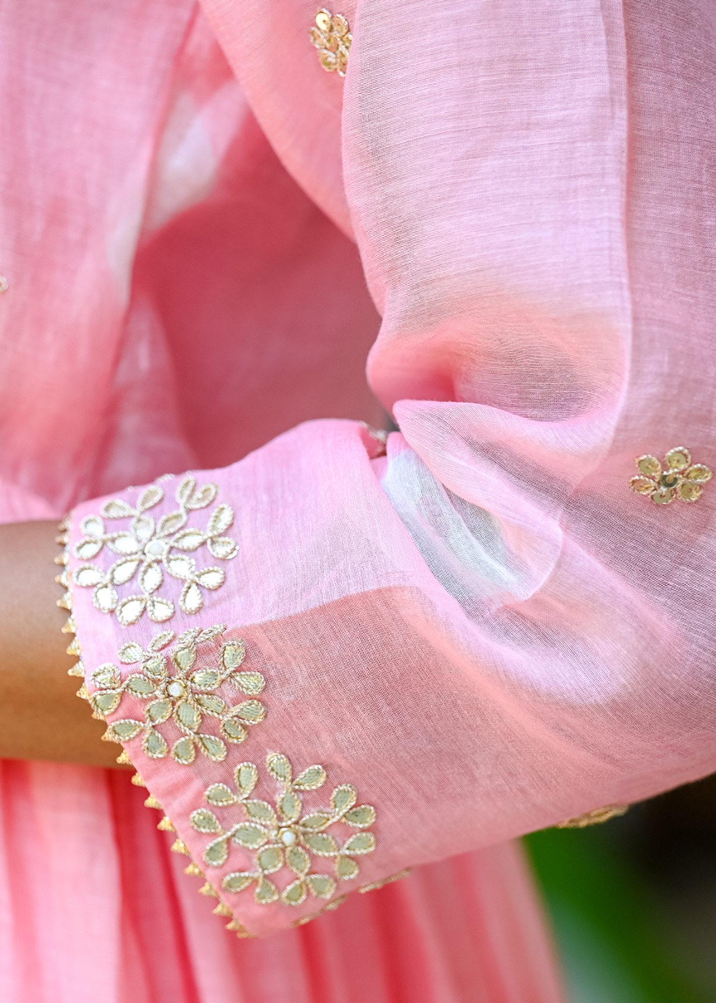 Pink Bhandej Kurta Set