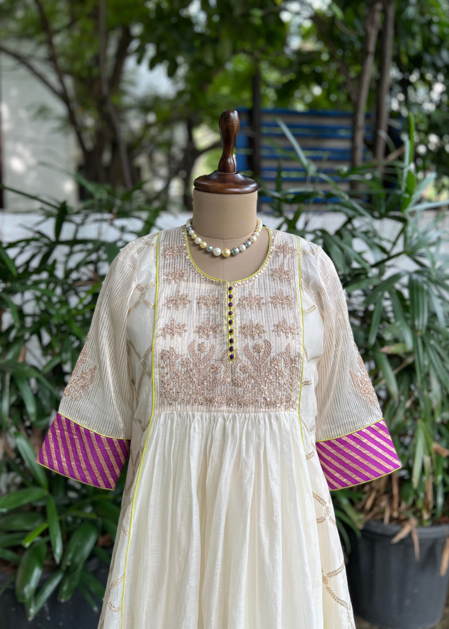 Ivory Purple Charm Kurta Set