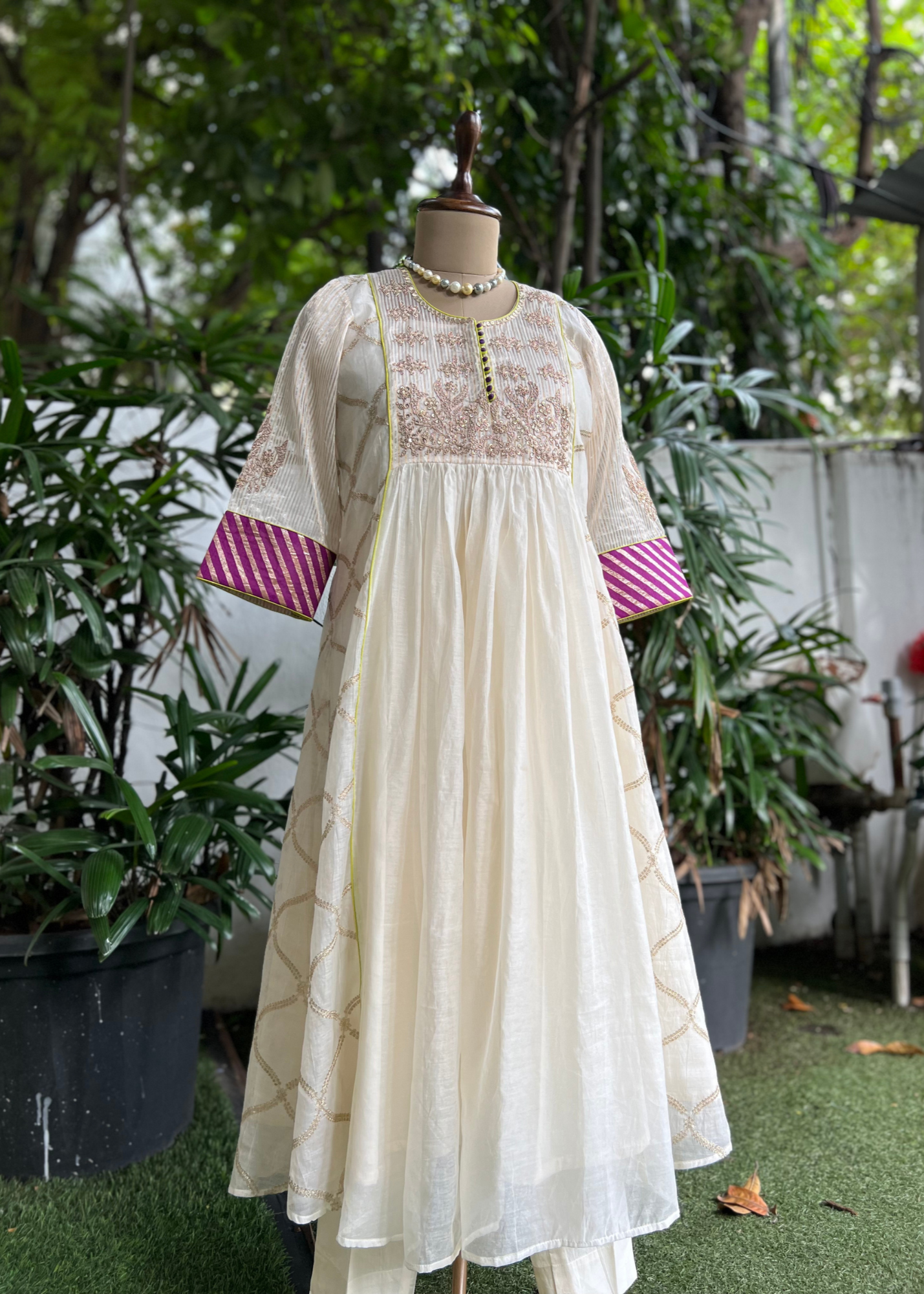 Ivory Purple Charm Kurta Set
