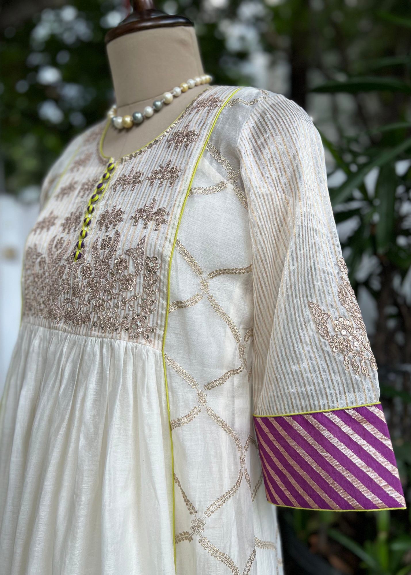 Ivory Purple Charm Kurta Set