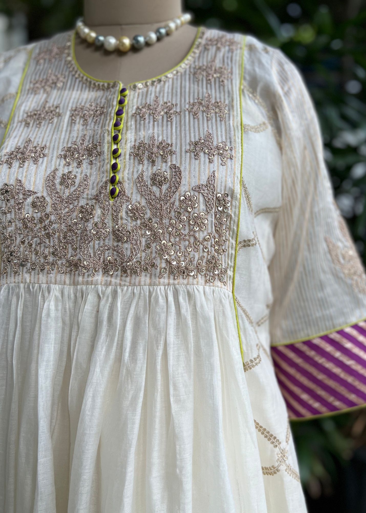 Ivory Purple Charm Kurta Set