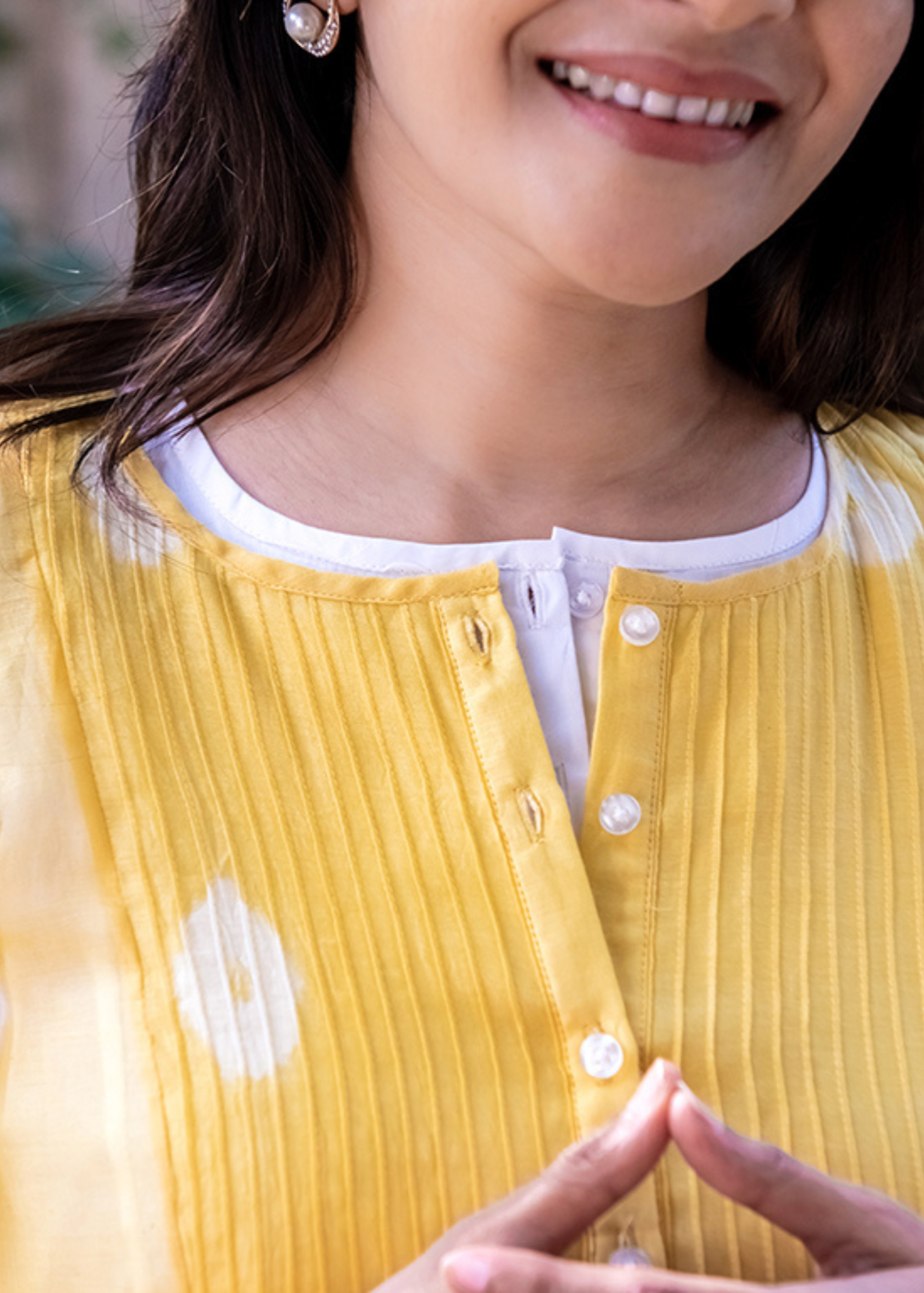 Yellow Bhandej Kurta Set