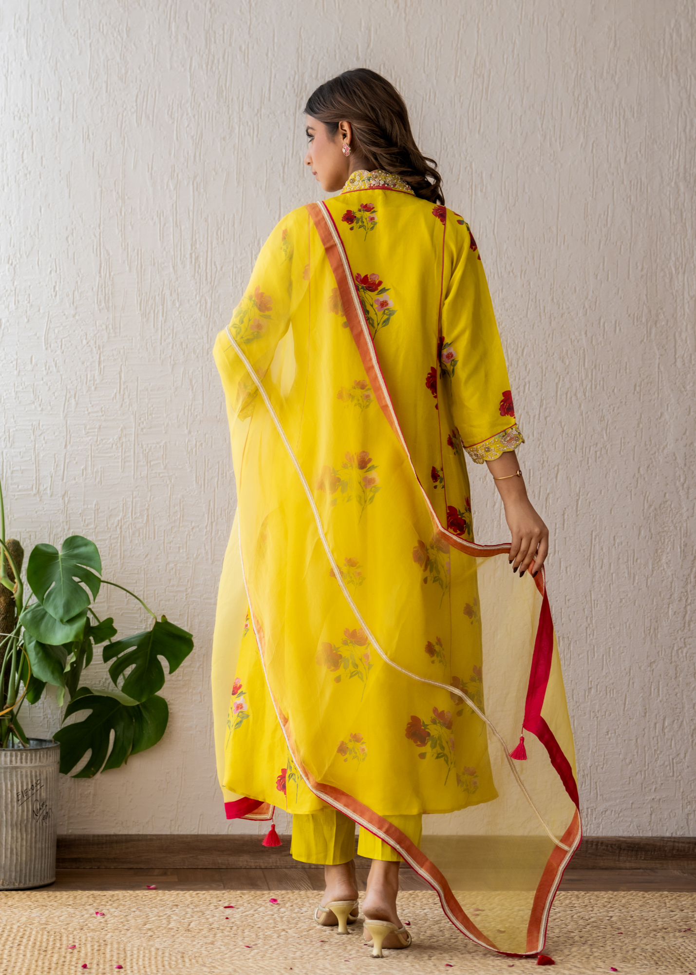 Yellow Floral Kurta Set
