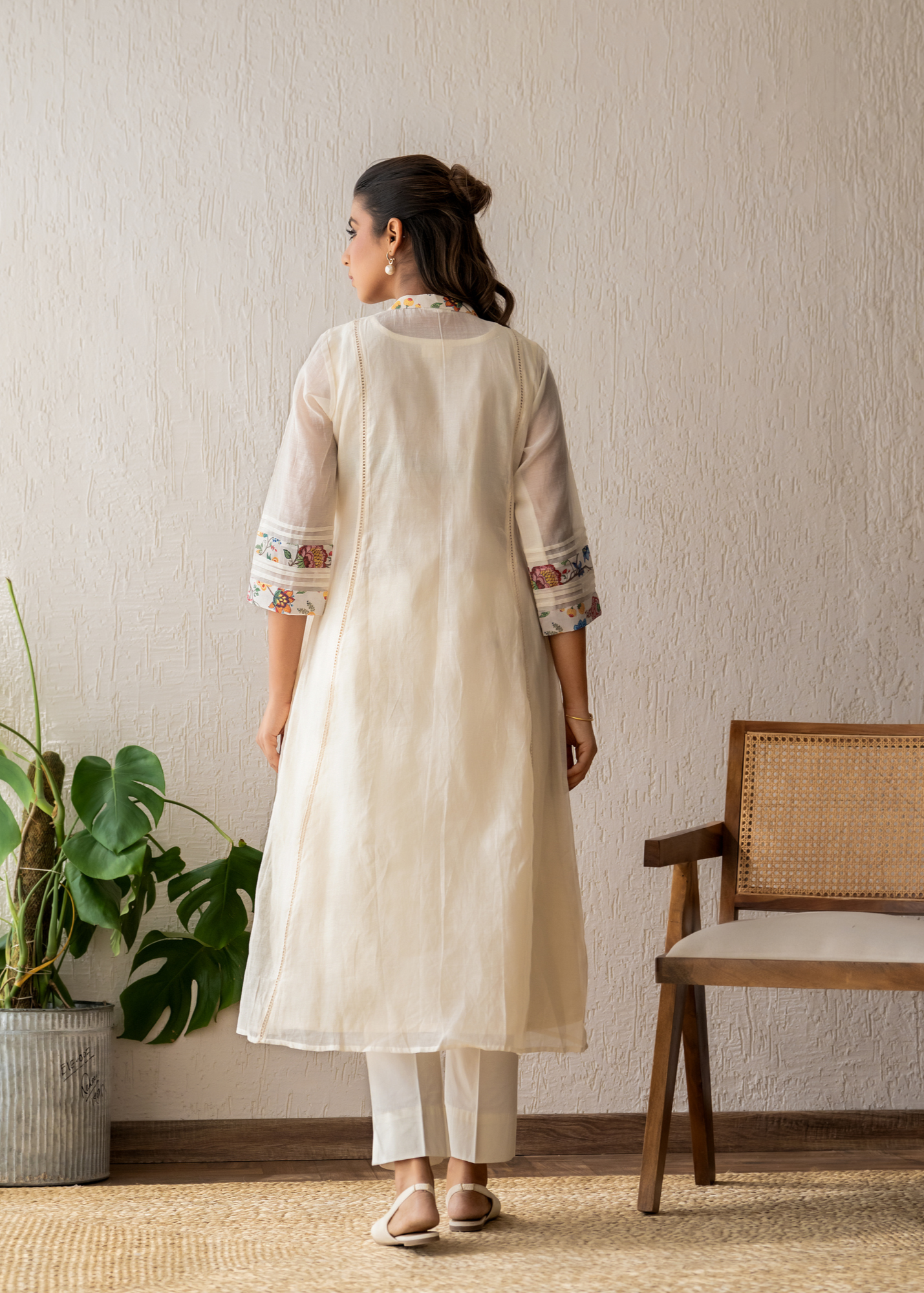 Ivory Pleated Kurta Set