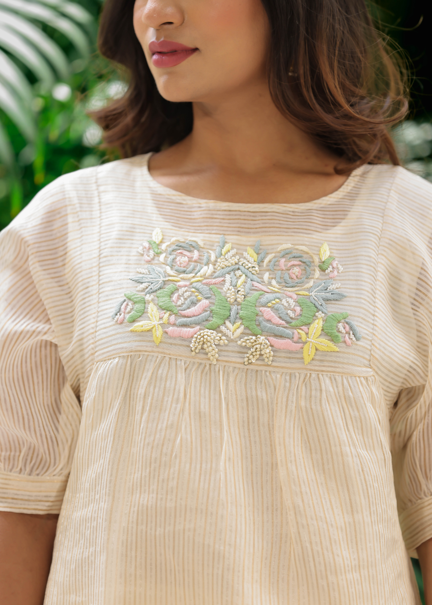 Resham Roses Ivory Dhoti Set