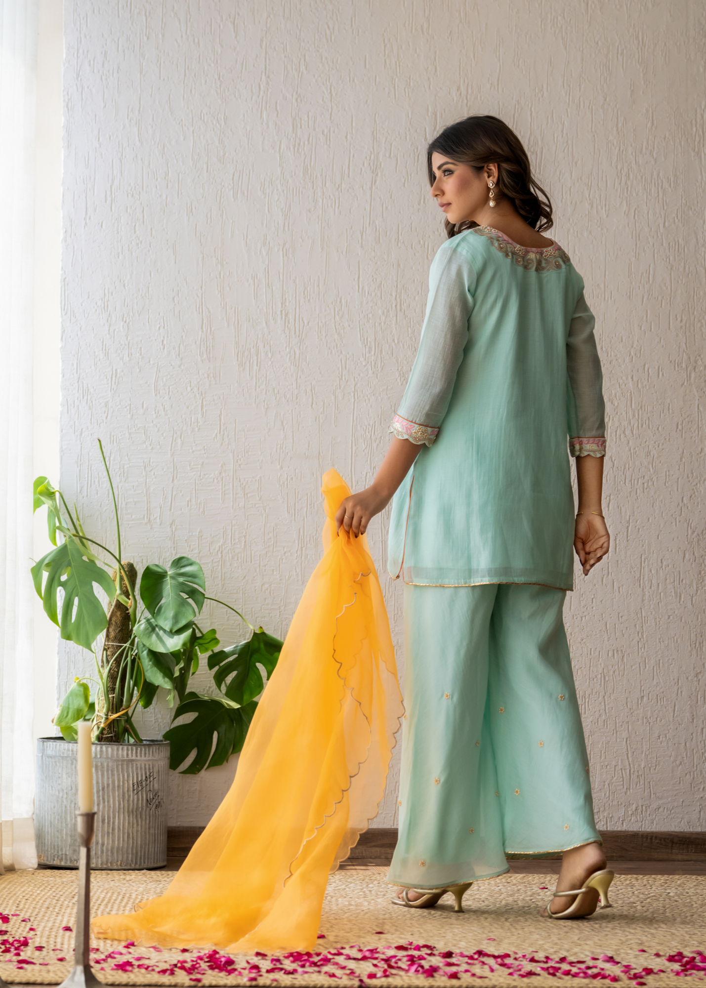 Aqua Sharara Set