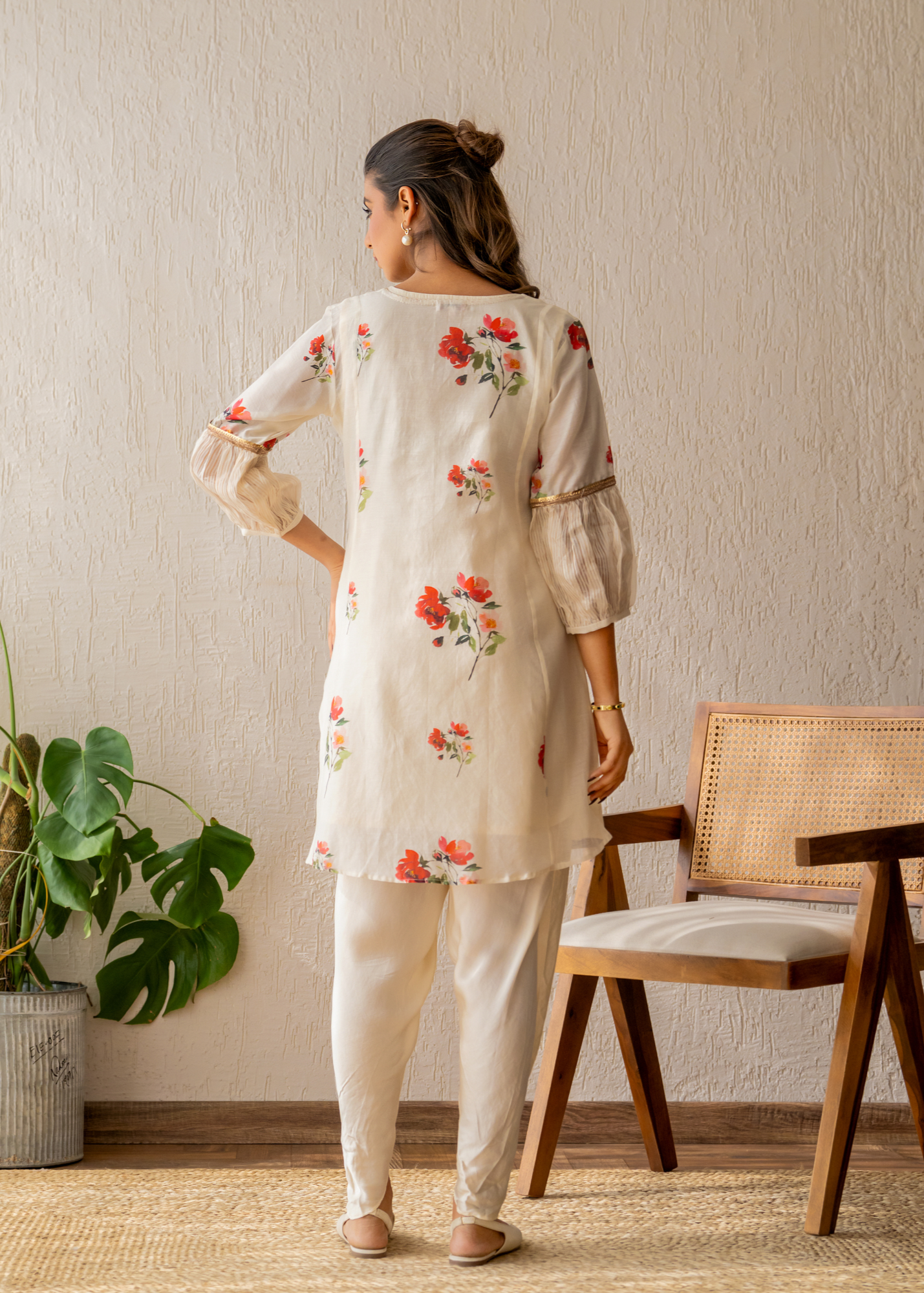 Ivory Bloom Kurta Dhoti Set