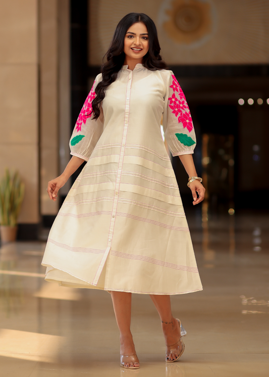 Ivory Floral Dress