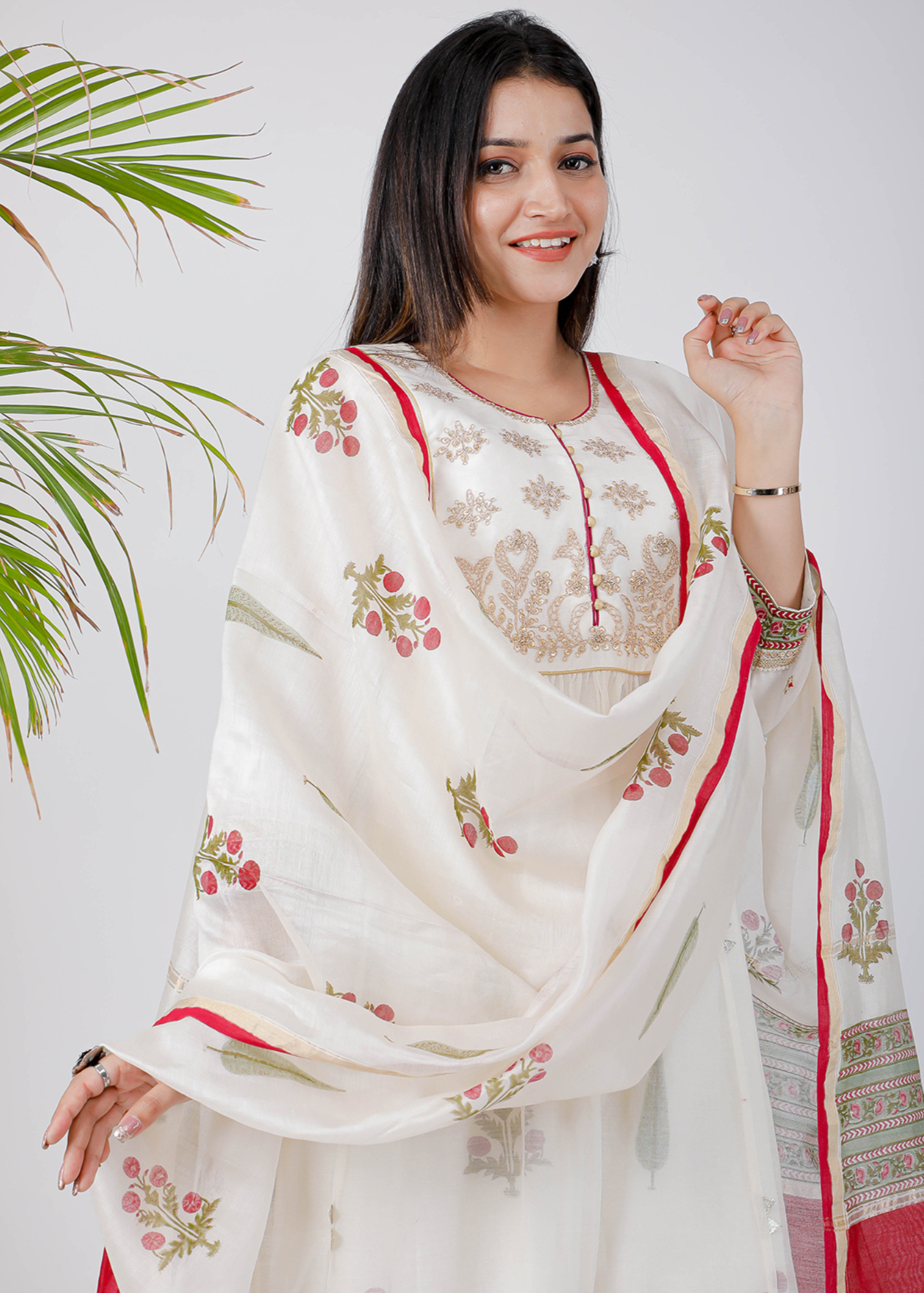 Ivory Mughal Marodi Kurta Set