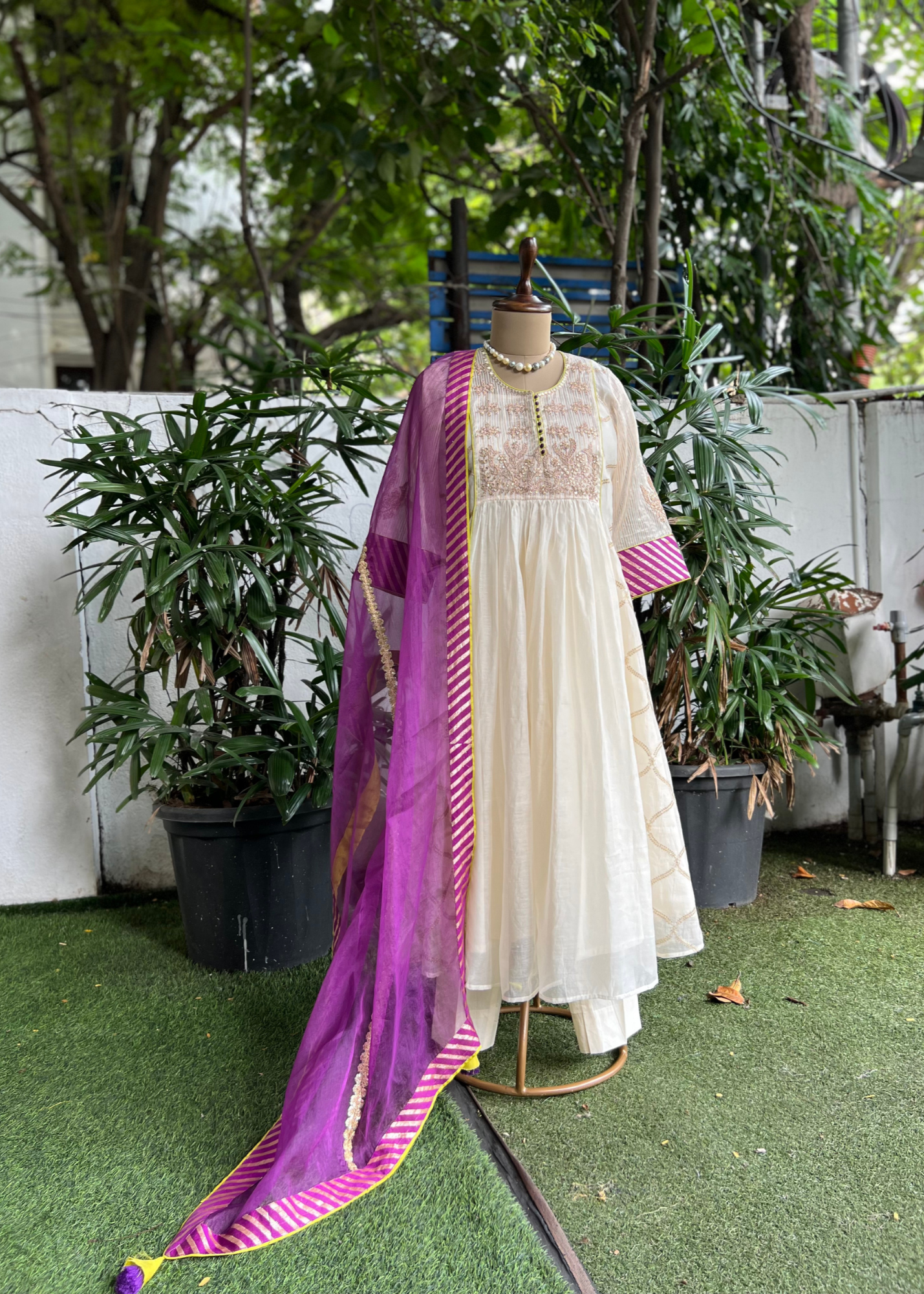 Ivory Purple Charm Kurta Set