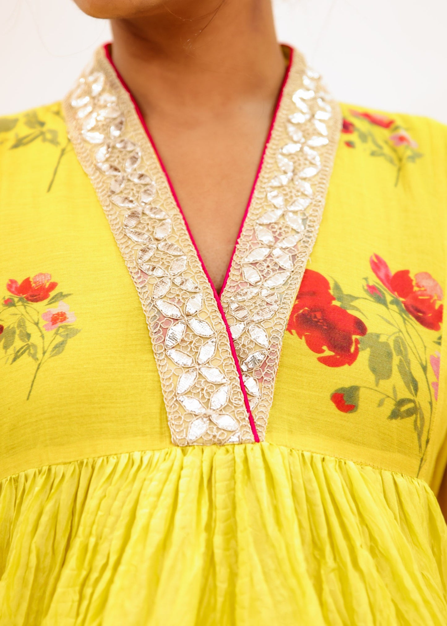 Yellow Floral Sharara Set