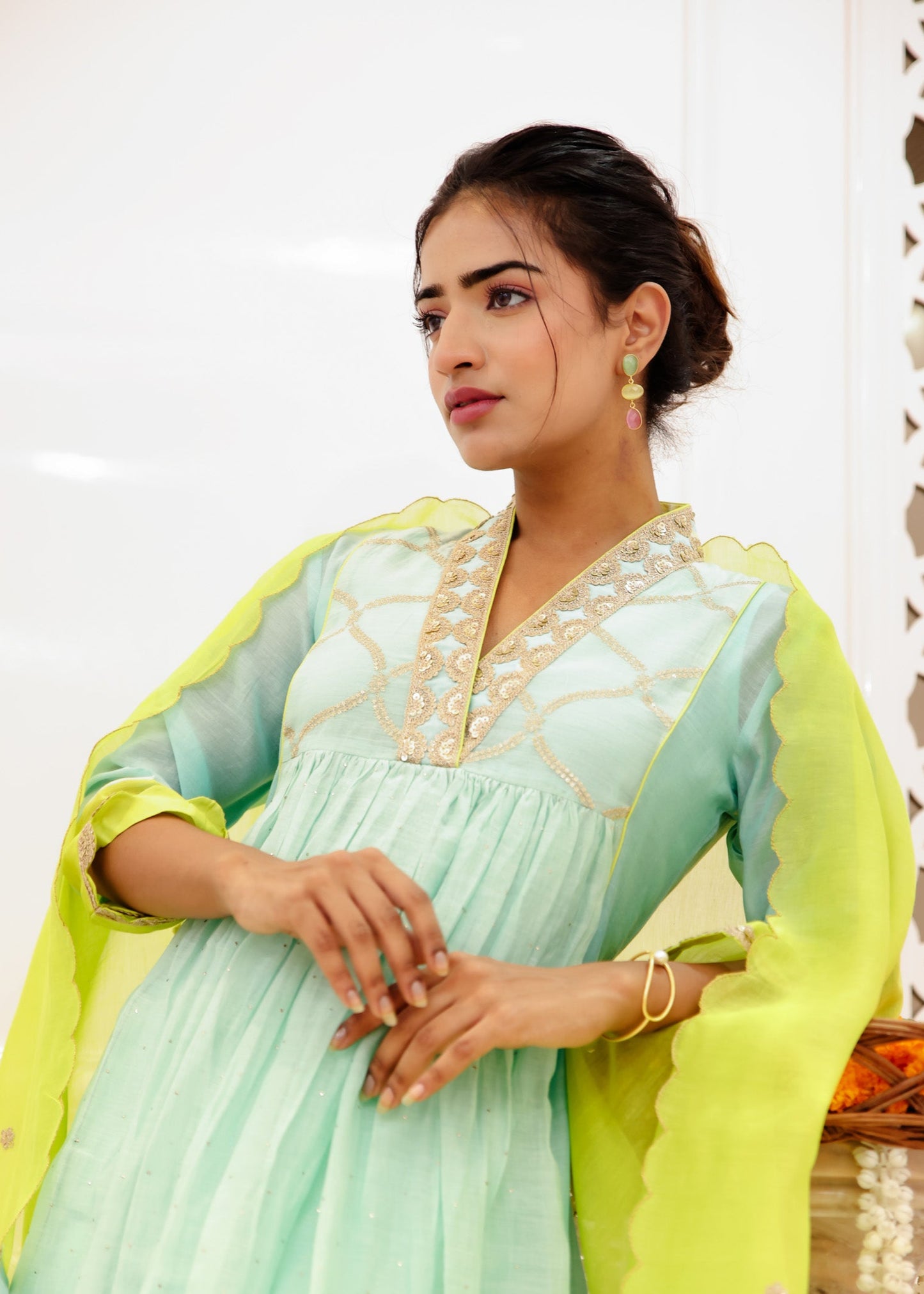 Firoza Turquoise Anarkali