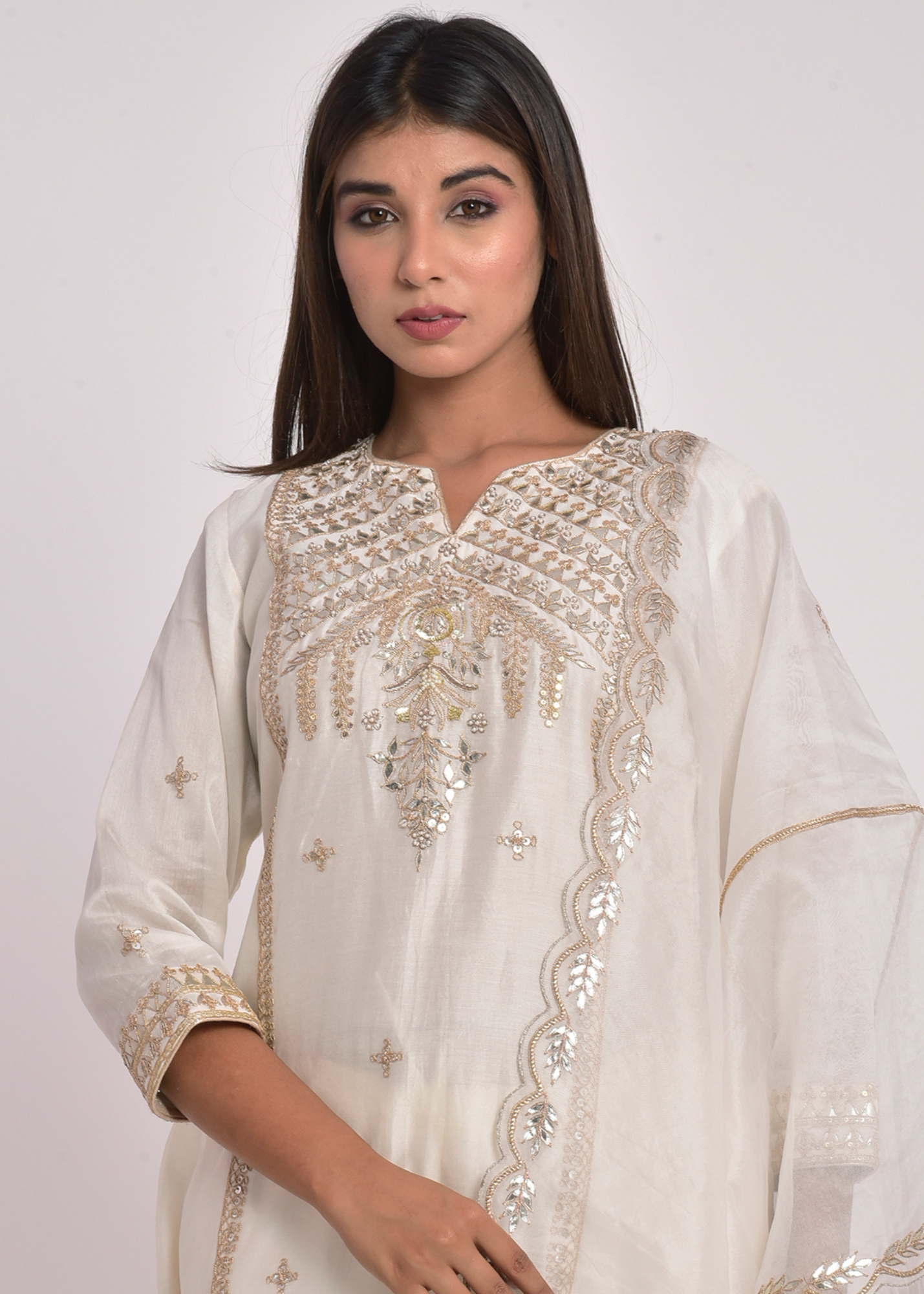 Ivory Gota Kurta Set