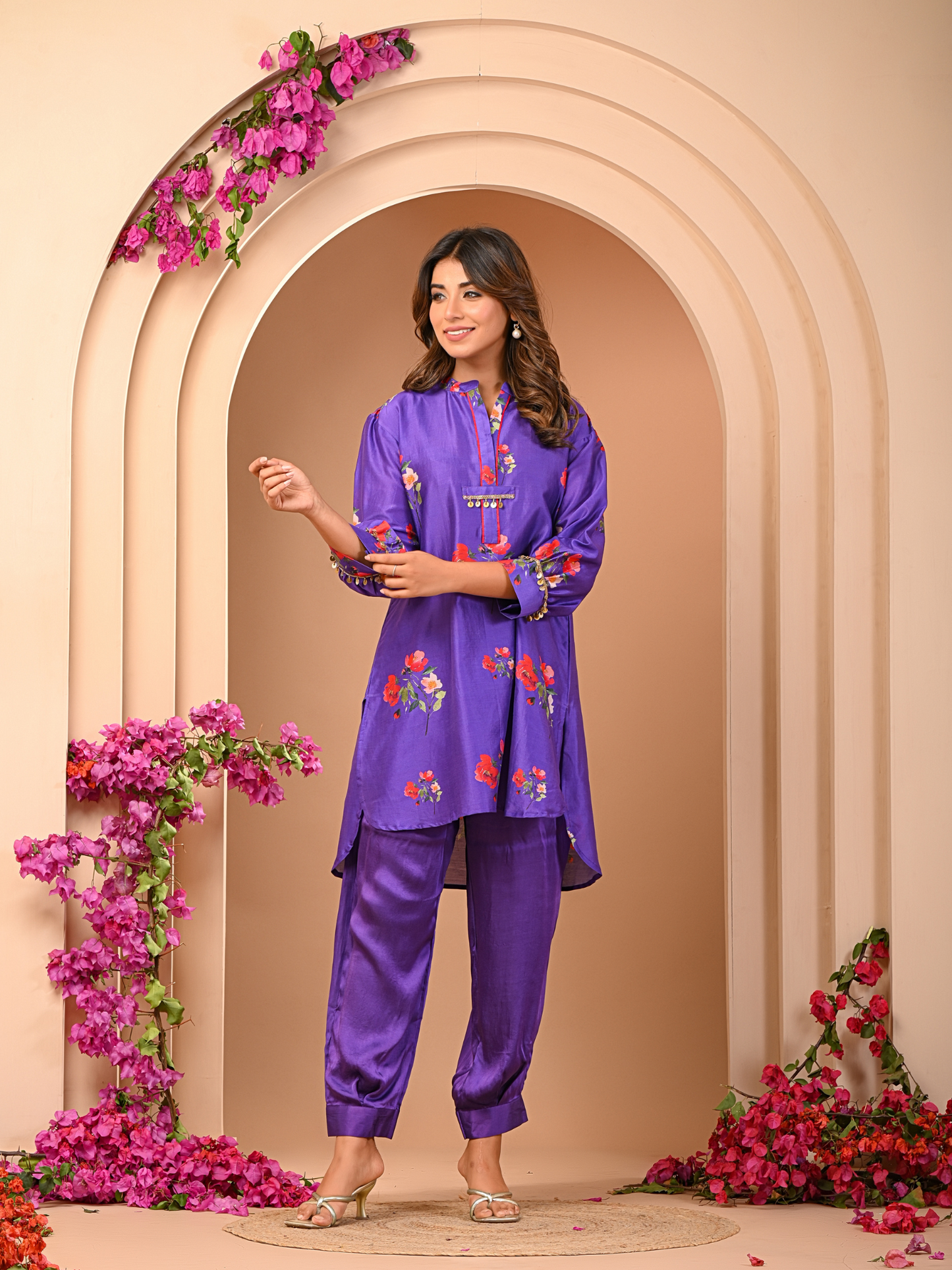 Amethyst Floral Short Kurta Set