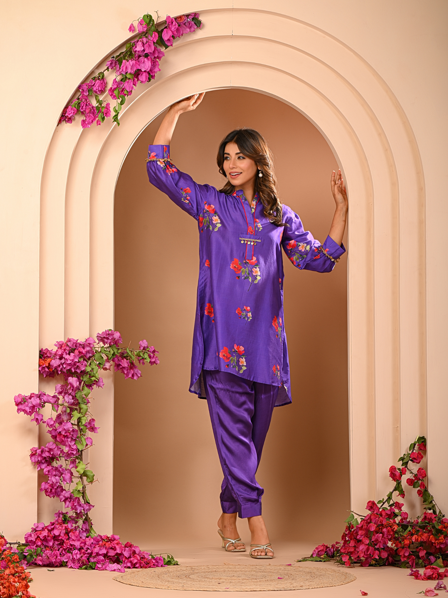 Amethyst Floral Short Kurta Set