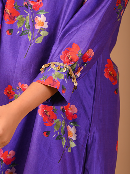 Amethyst Floral Short Kurta Set