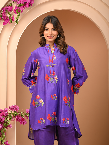 Amethyst Floral Short Kurta Set