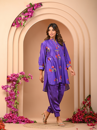 Amethyst Floral Short Kurta Set