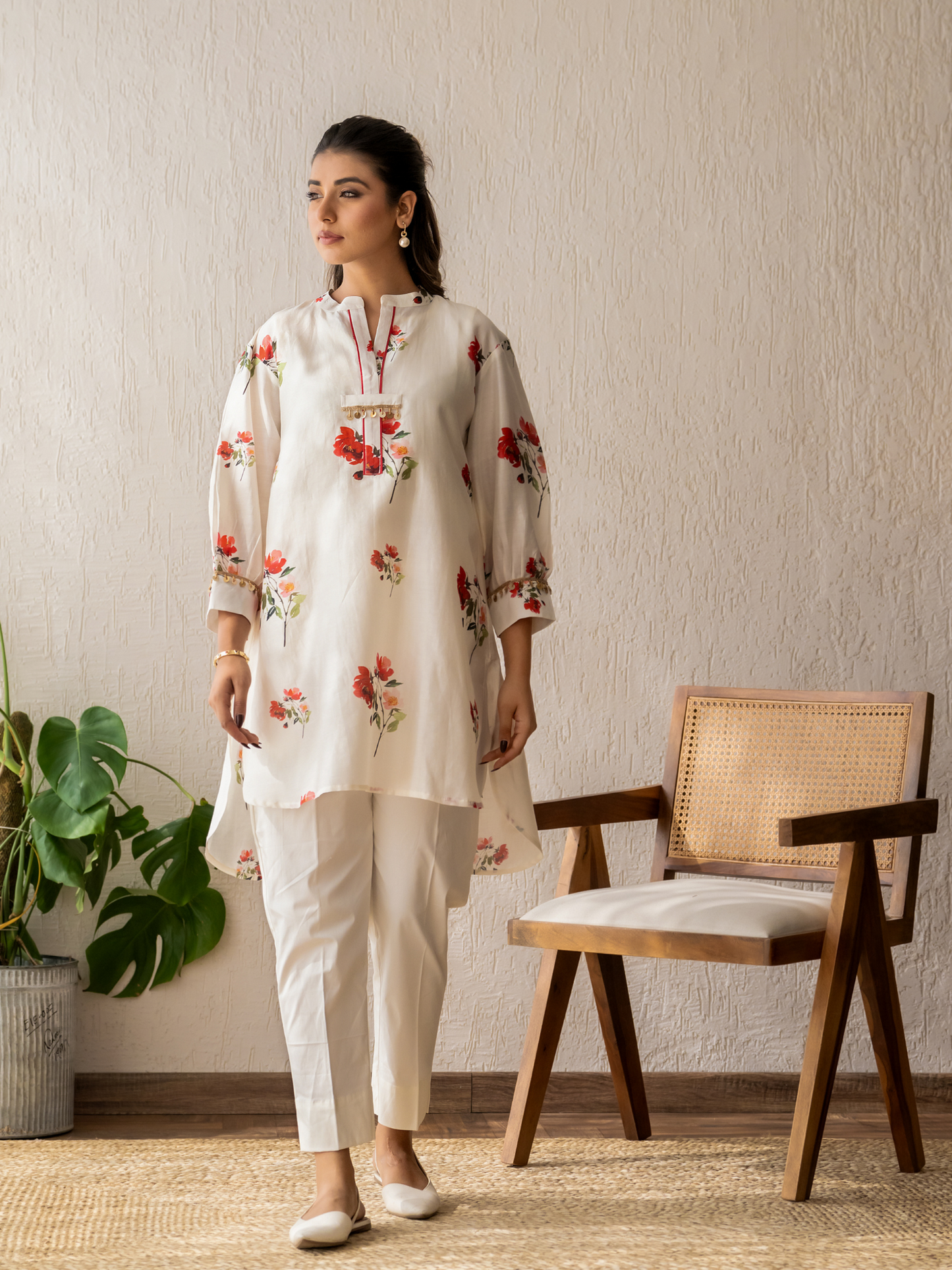 Ivory Bloom Short Kurta Set