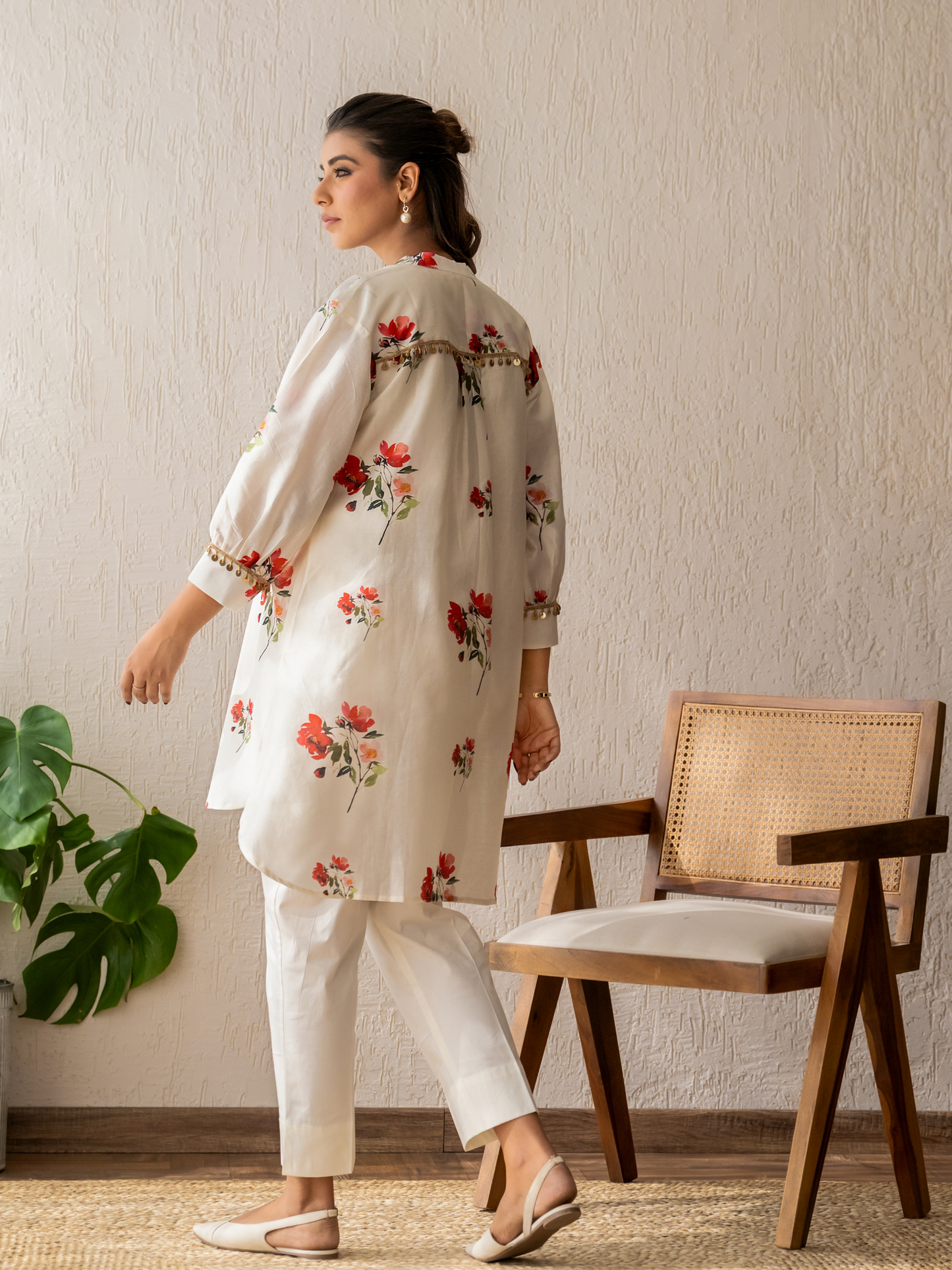 Ivory Bloom Short Kurta Set