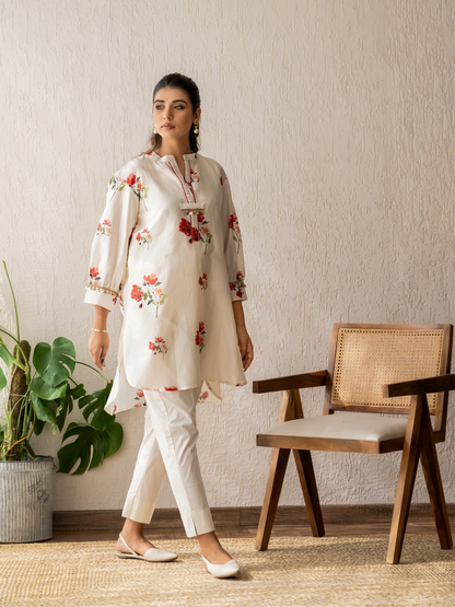 Ivory Bloom Short Kurta Set