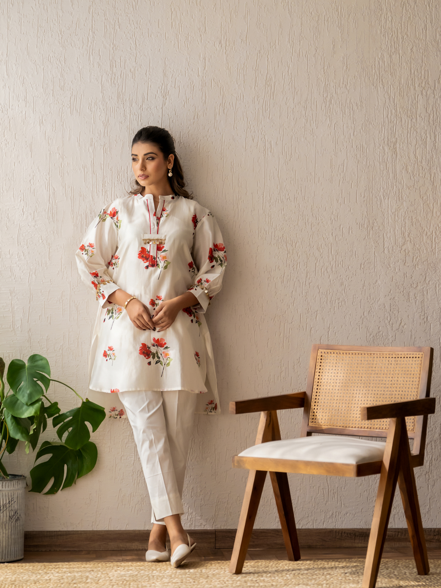 Ivory Bloom Short Kurta Set