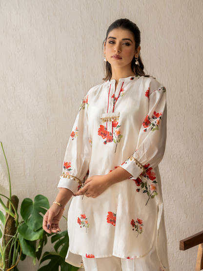 Ivory Bloom Short Kurta Set