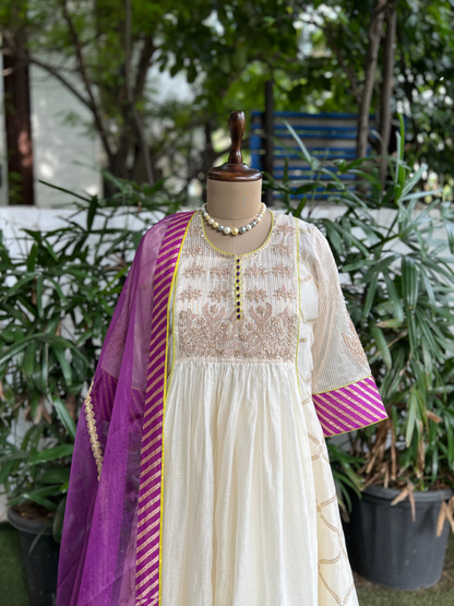 Ivory Purple Charm Kurta Set