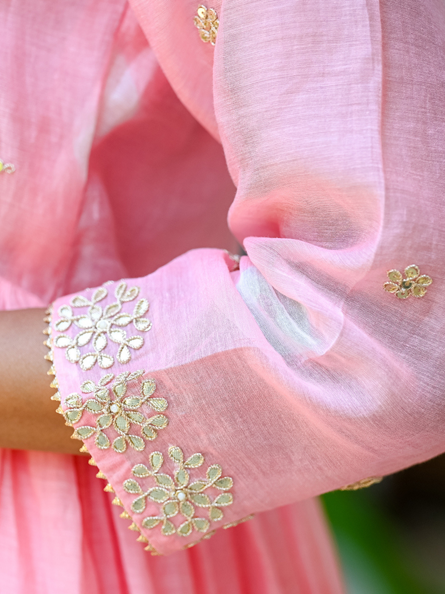 Pink Bhandej Kurta Set