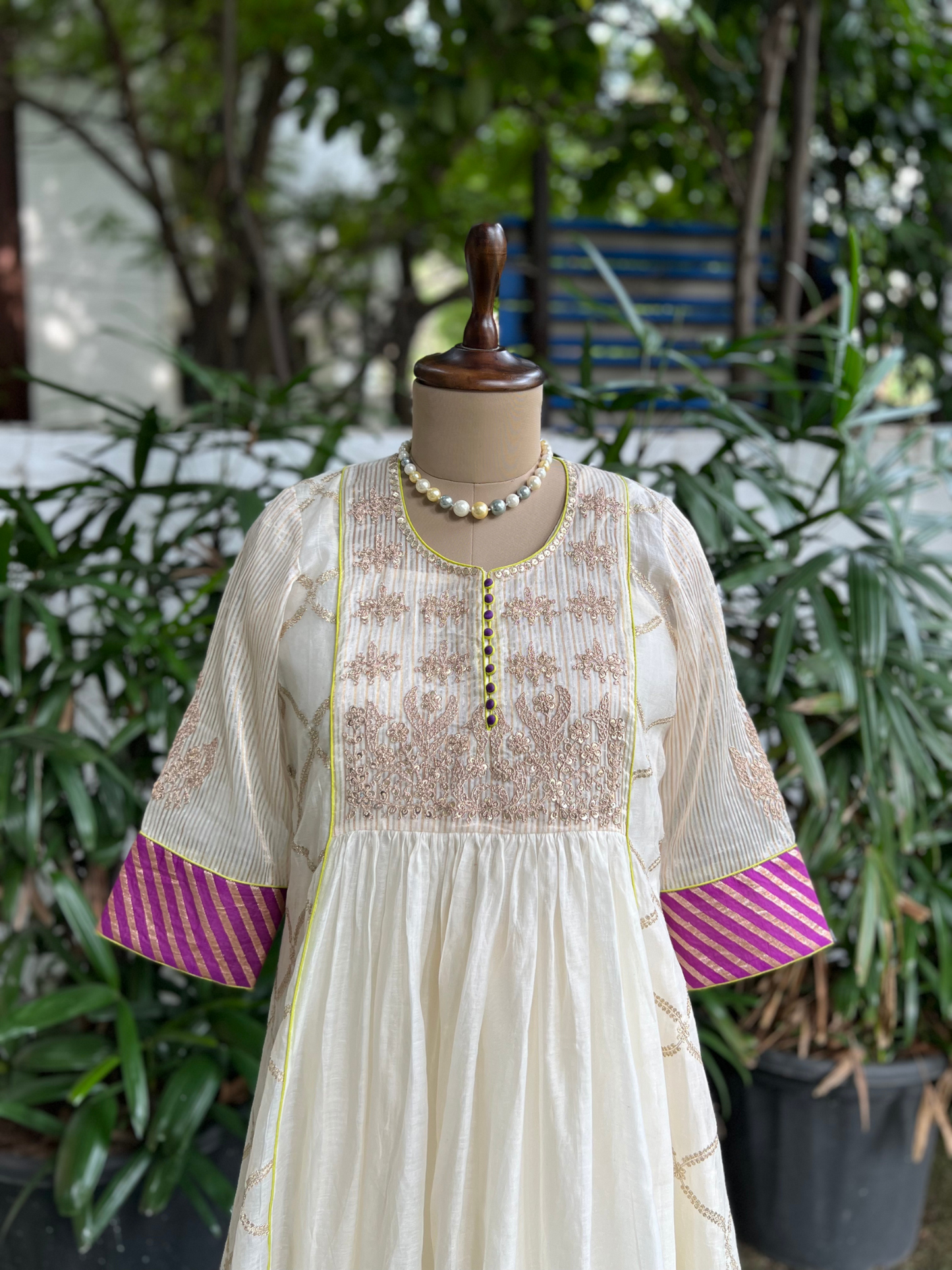 Ivory Purple Charm Kurta Set