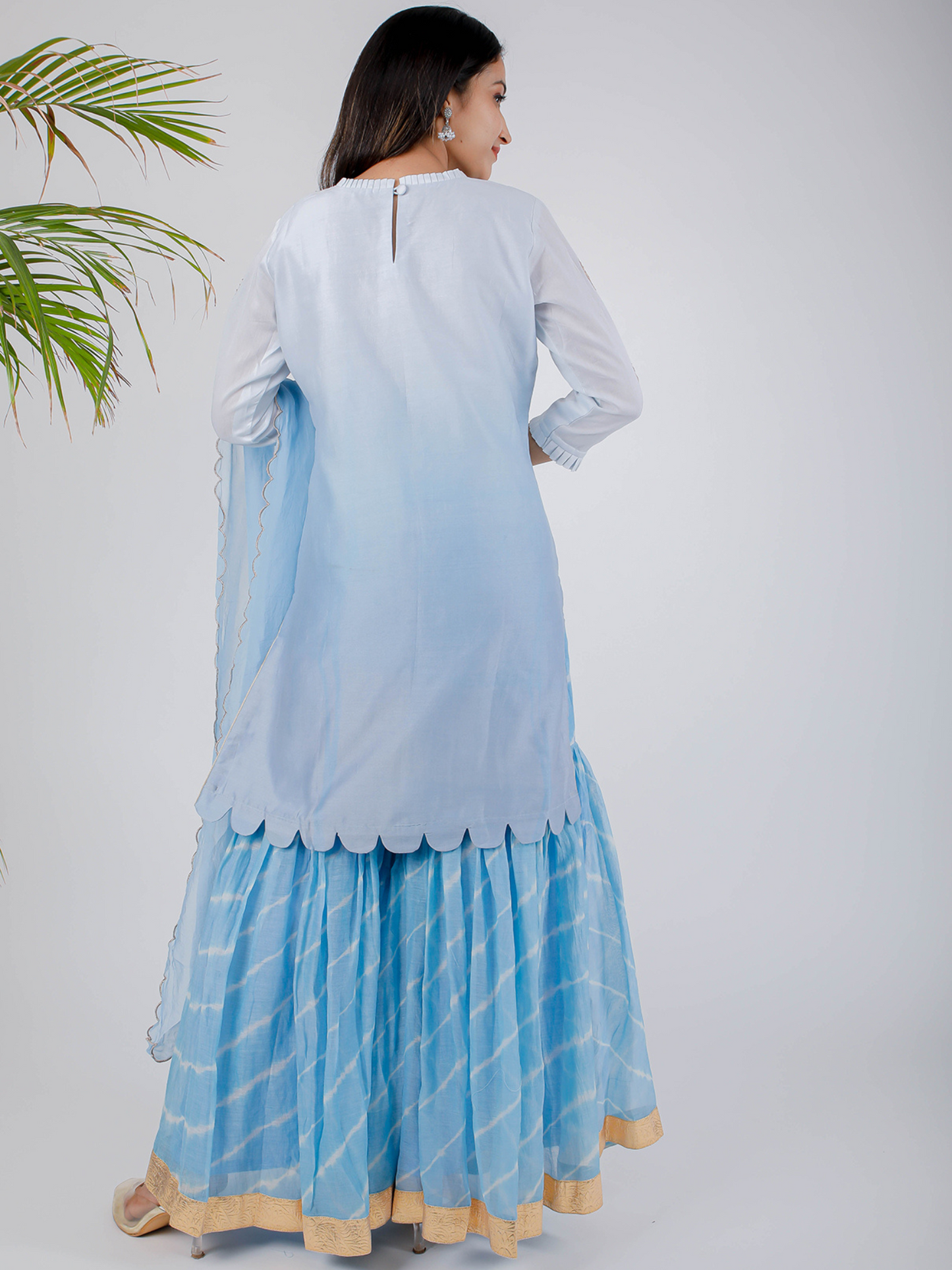 Azure Blue Sharara Set