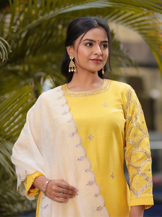 Yellow Blossom Kurta Set