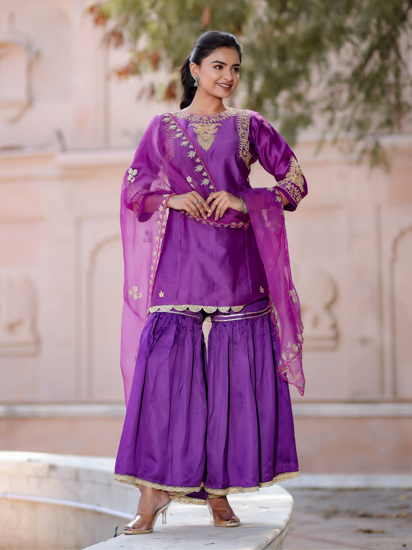 Royal Purple Sharara Set