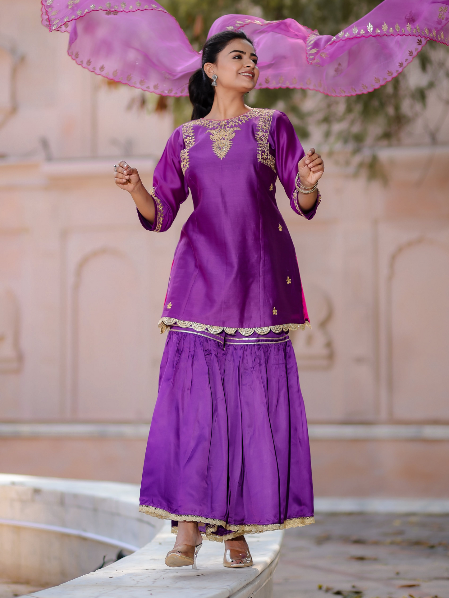 Royal Purple Sharara Set