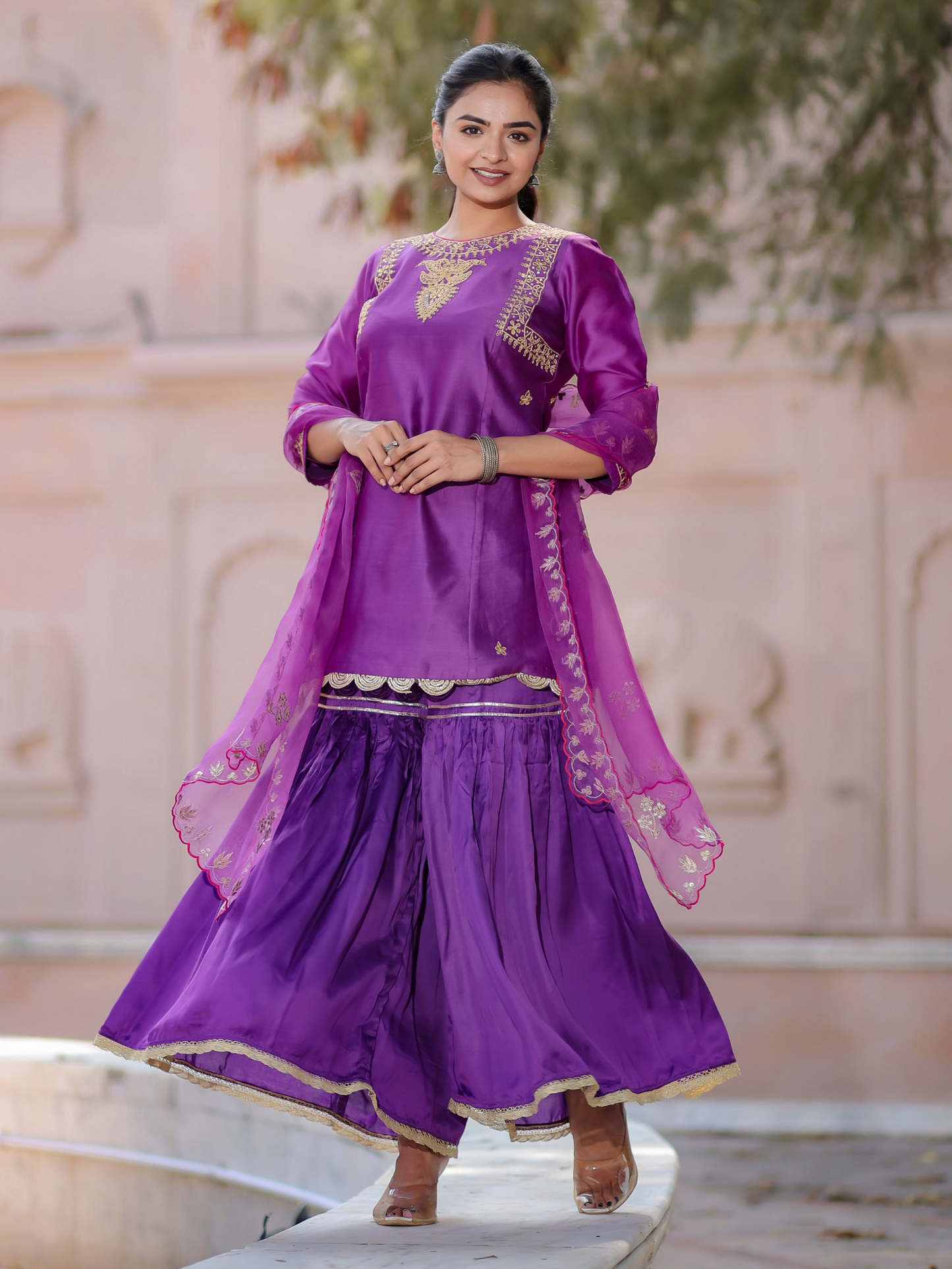 Royal Purple Sharara Set