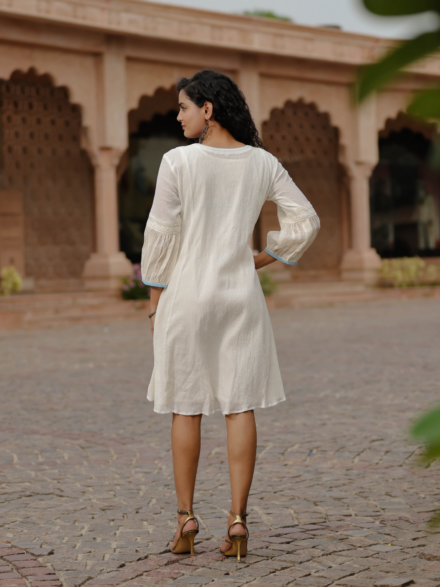 Resham Roses Ivory Dress