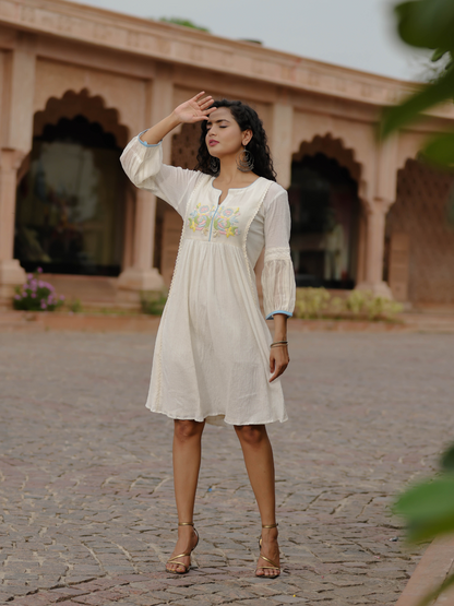 Resham Roses Ivory Dress