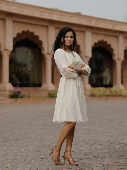 Resham Roses Ivory Dress