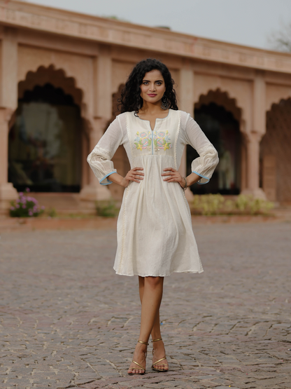 Resham Roses Ivory Dress