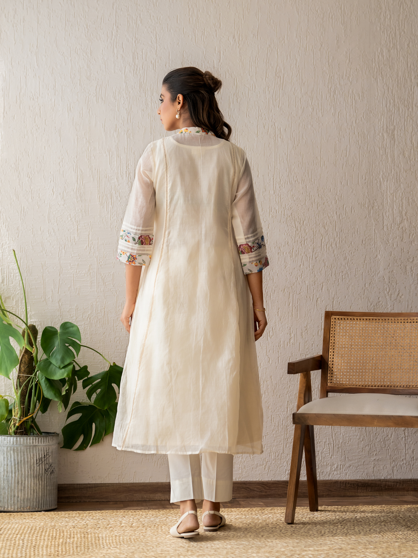 Ivory Pleated Kurta Set