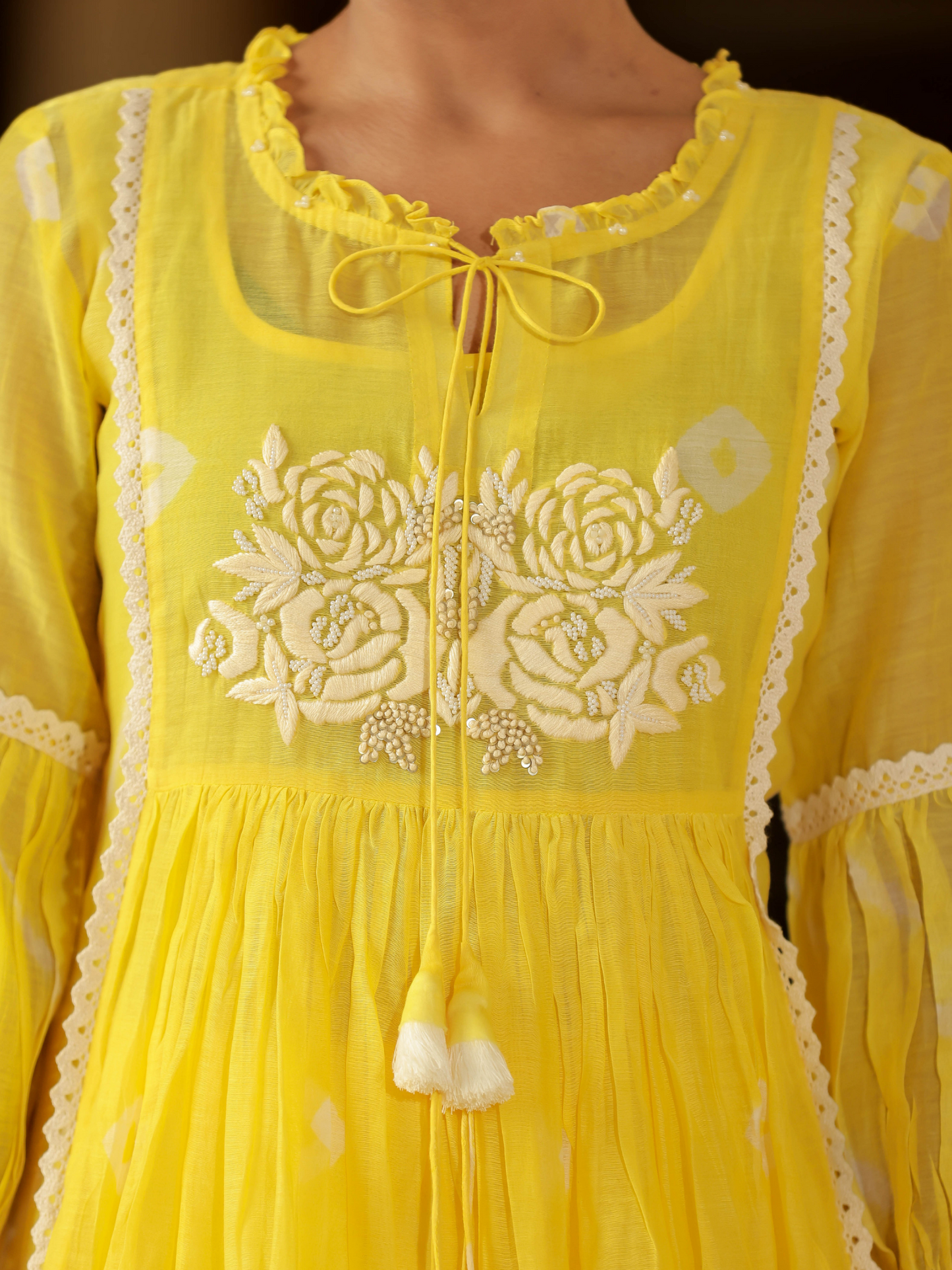 Resham Roses Yellow Dress