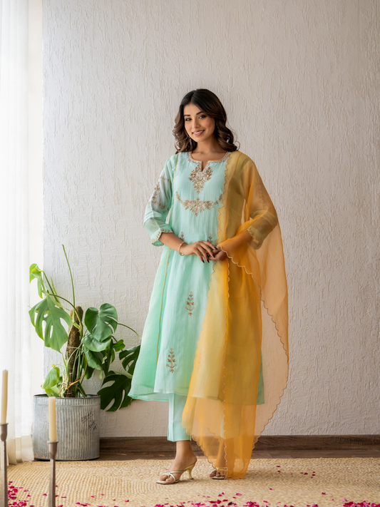 Aqua Kurta Set