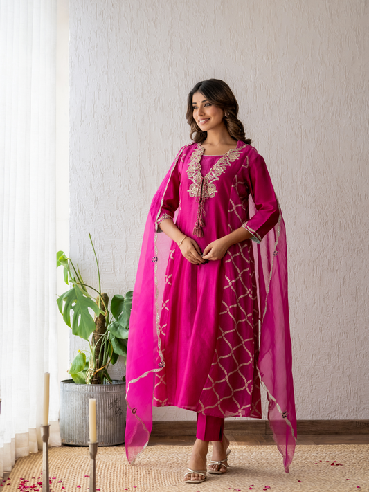 Magenta Kurta Set