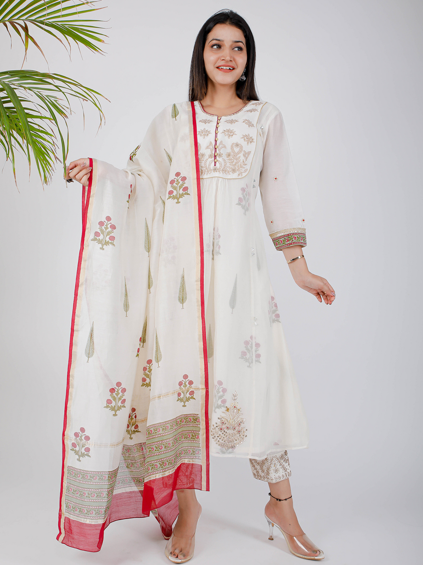 Ivory Mughal Marodi Kurta Set