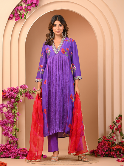 Amethyst Floral Kurta Set